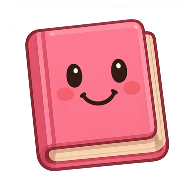 simple and cheerful pink book emoji sticker