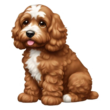 Reddish light brown cockapoo with small white patch on chin full body sticker