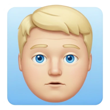 blonde white pale guy with blue eyes and acne and fat sticker