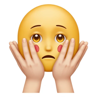 hands caressing sad emojis face sticker