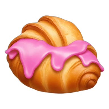 croissant with pink glacing sticker