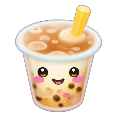 Bubble tea kawaii visage sticker