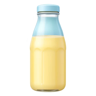 Korean banana milk bottle, cute pastel style, soft lighting sticker