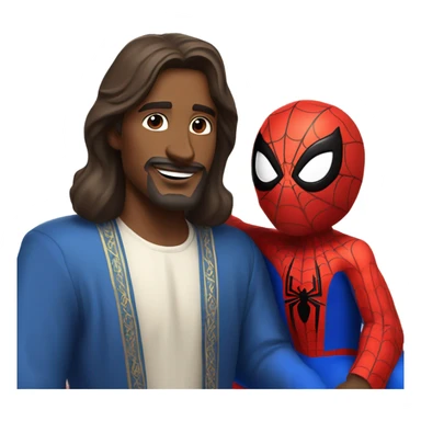 Spider-Man hugging Jesus sticker