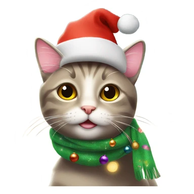 Christmas cat sticker
