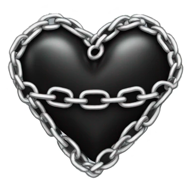 black heart with silver chains wrapped around sticker