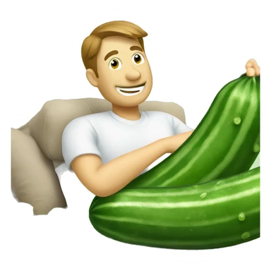 smiley relaxing waring cucumbers sticker