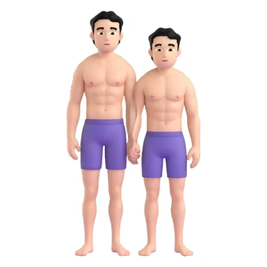 young white man with short black hair, shirtless, muscular, full body without shoes sticker