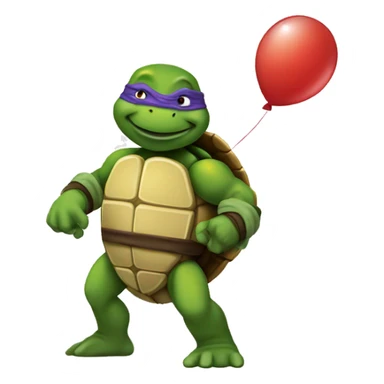 NINJA TURTLE WITH A BALLON sticker