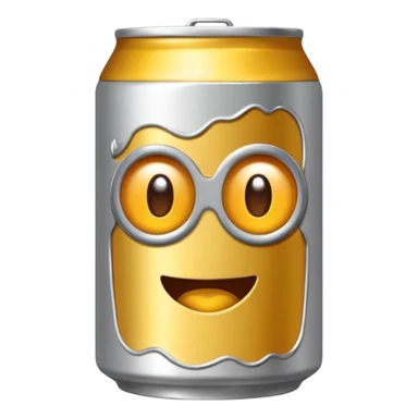 beer can laying down, top facing the viewer, emoji style sticker