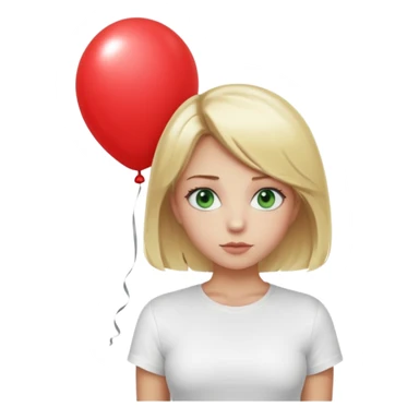 Un fille blonde au yeux vert je veut du mascara sur mais sil je veux un t-shirt blanc moulant et je veux un géant sticker