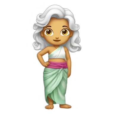 White khmer girl Dragon in sarong sticker