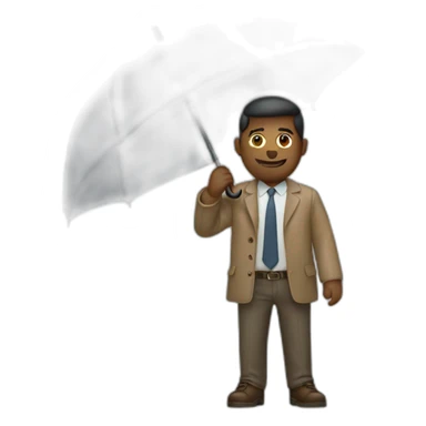 man with umbrella sticker