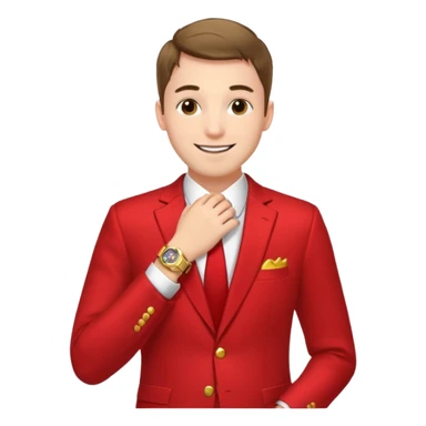 man  in red holiday new year suit sticker