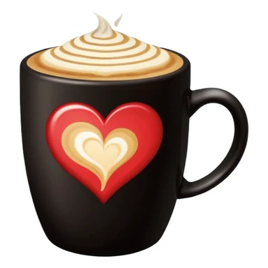 Coffee latte art in a black mug sticker