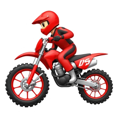 Moto cross noire et rouge avec des pneus lisses  sticker