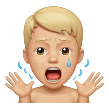 boy crying with shout sticker