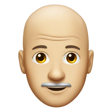 bald male portrait with signature wearing party hat  sticker