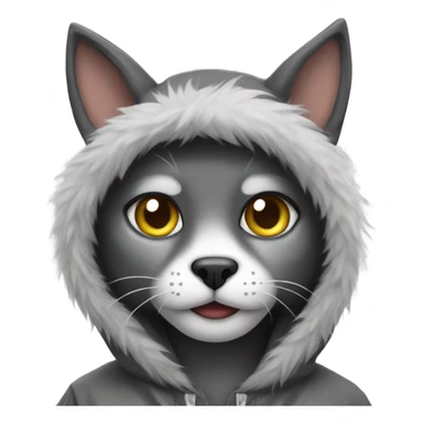 cat in a wolf costume sticker