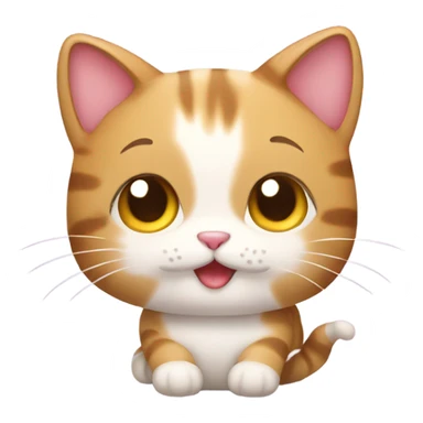 Kawaii cat with peanut sticker