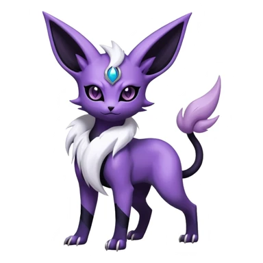 Shiny Exotic Badass Mysterious Gothic Espeon-Absol-Pokémon-Fakémon-hybrid-creature (full body) sticker