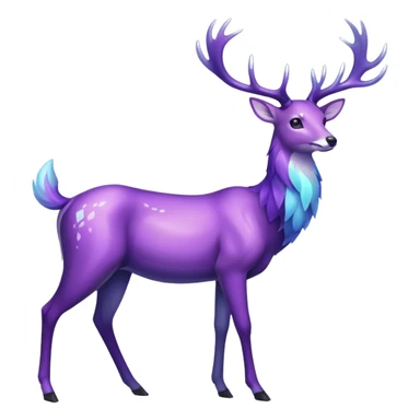 glitter purple and cian pokemon crystal deer sticker