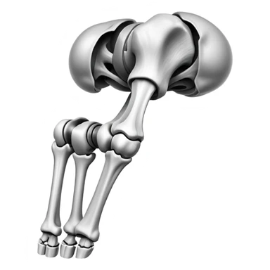 x-ray of knee joint, medical scan showing knee bones sticker