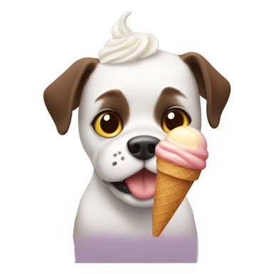 A dog with a ice Cream  sticker