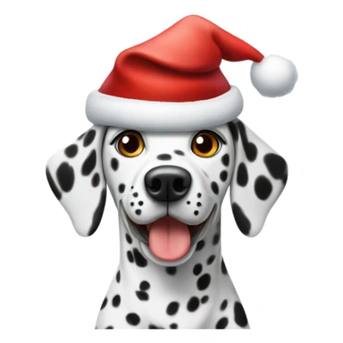 Dalmatian wearing a santa hat sticker