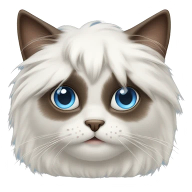 White long hair cat with different eyes: brown and blue. And he is a misantrope sticker