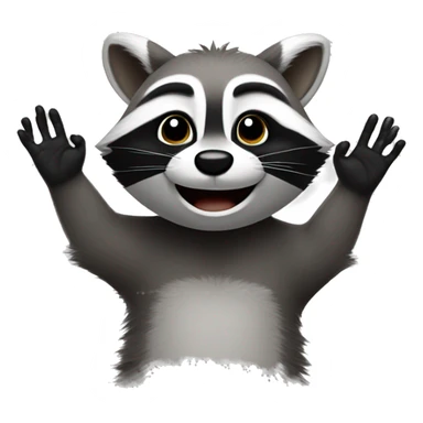 raccoon with 2 raised hands like from the song pedro sticker