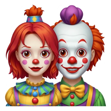 clown with a red haired girl next to him sticker