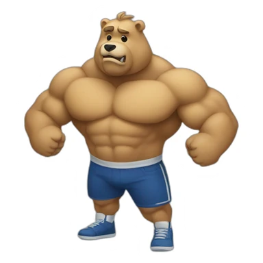 Ours qui fait de la muscu  sticker