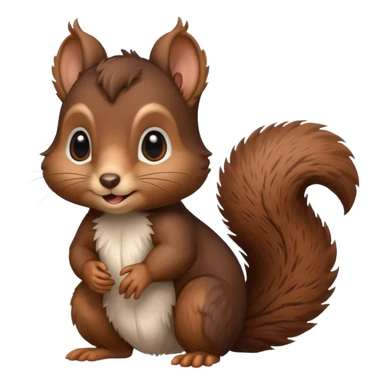 baby dark brown squirrel sticker