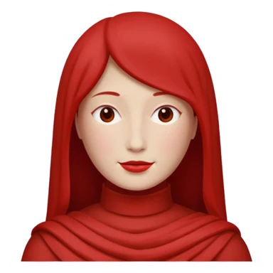 Red French frize emoji: NO FACE sticker
