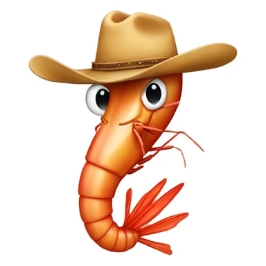 shrimp with cowboy hat sticker
