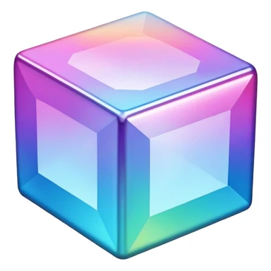 Iridescent foil cube sticker