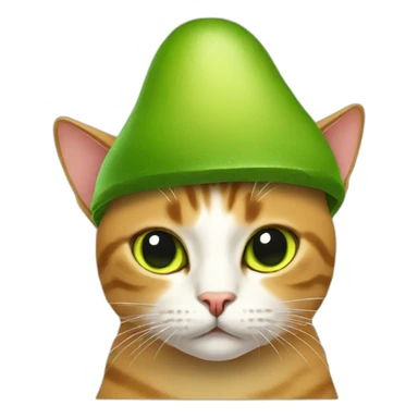 cat wearing a avocado hat sticker