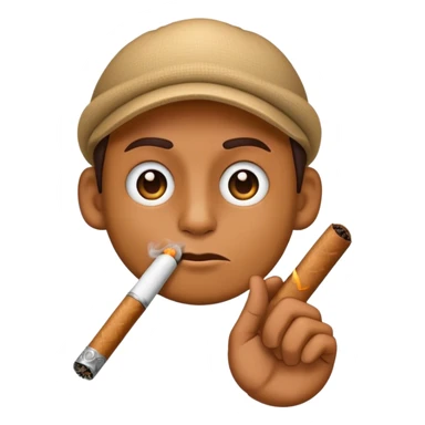 Emoji smoking a blunt sticker