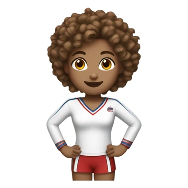 cheerleading with brown curly hair and fair skin sticker