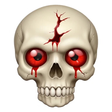 Skull with blood in eyes sticker