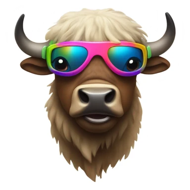 A buffalo celebrating with ski goggles on  sticker