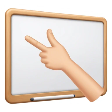 Hand holding Woodstick pointing whiteboard sticker