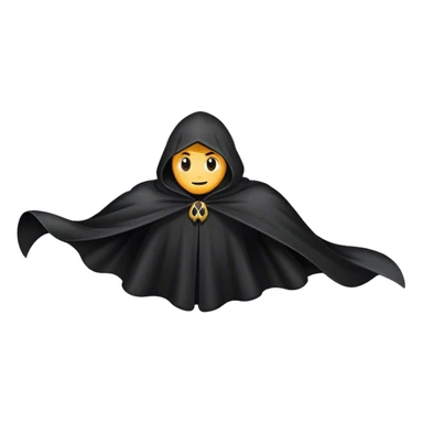 A black cloak floating in the air, without a person sticker