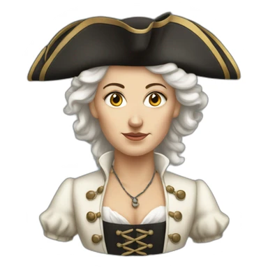 White Pirate woman in 18th century sticker