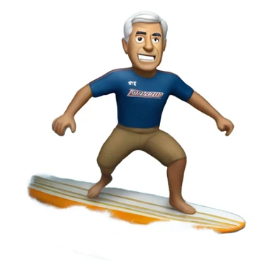 Frank Beamer riding a surfboard in a hurricane sticker