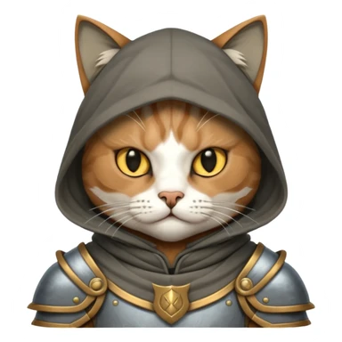 cat warrior with hood sticker