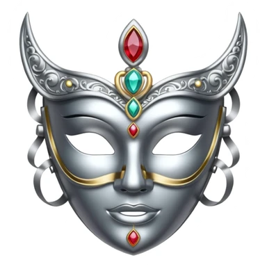 silver mask with gems sticker
