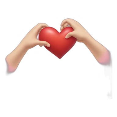 double kawai heart with two hands sticker