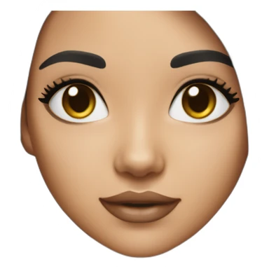 Girl with light skin tone black straight hair cat eye mold on right cheek sticker